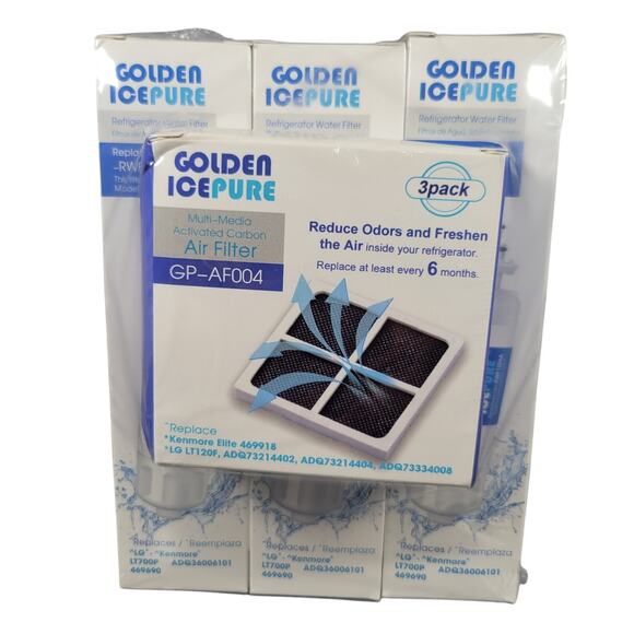 Golden Icepure Refrigerator Water Filter RWF1200A 3-Pack Fits LG Kenmore - Picture 6 of 11